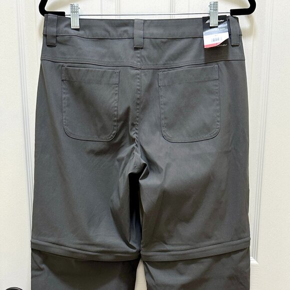 New Eddie Bauer Convertible Performance Pants Size 8 Grey Adjustable Length UPF - Picture 11 of 13